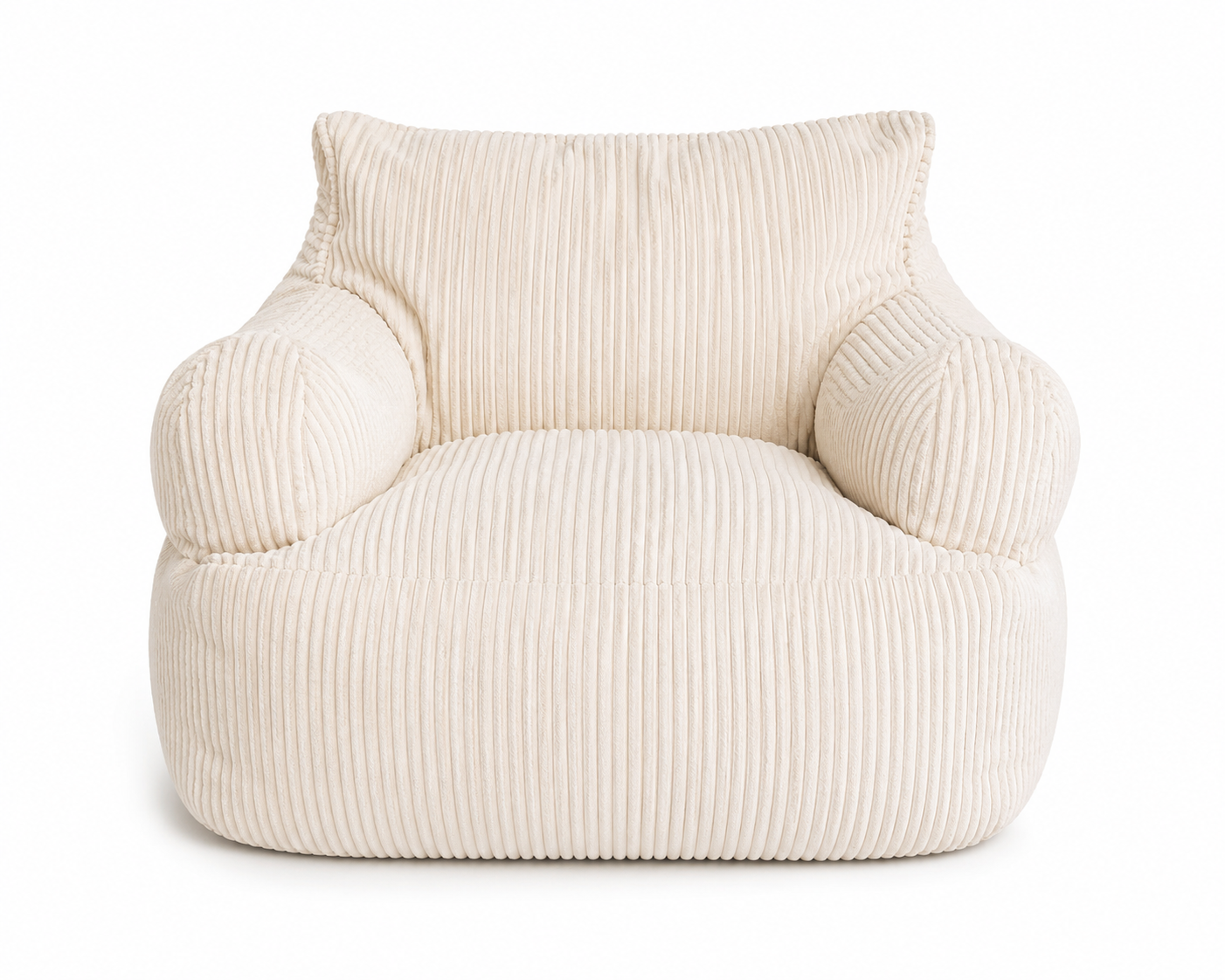 Cream corduroy kids reading chair